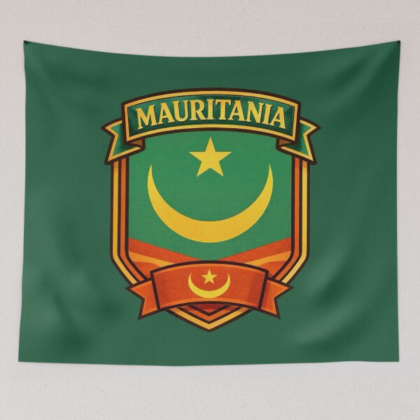 Item preview, Mauritania Flag - Crescent Star Vintage Design designed and sold by Myra365Art.