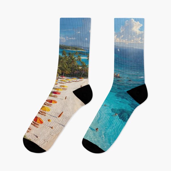 Artikelvorschau, Tropisches Strandparadies-T-Shirt | Sommerurlaub-Ozean-Design | Grafik-T-Shirt mit Palmeninsel-Ästhetik | Küstenreise-Kunst entworfen und verkauft von Sushikidsntoddlers.