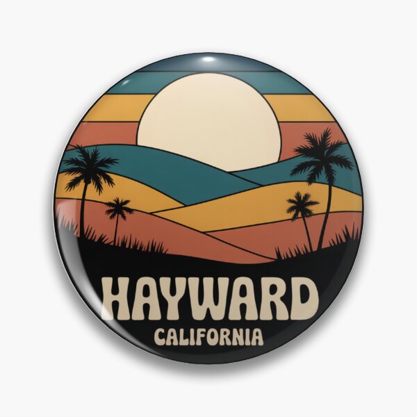 Item preview, Hayward California: Retro Sunset Hills Palm Badge designed and sold by CircinusStore.