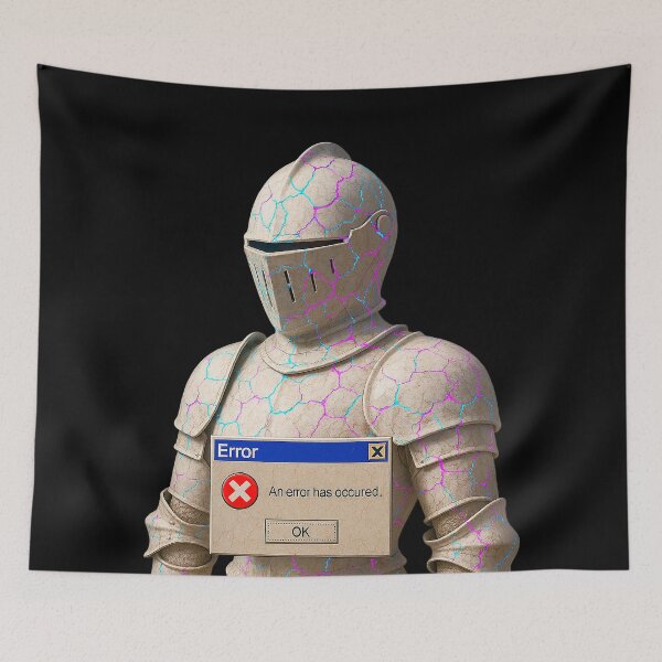 Item preview, Fatal Error Knight: Retro Windows Pop-Up Glitchcore Armor designed and sold by A E S T H E T A T A G.