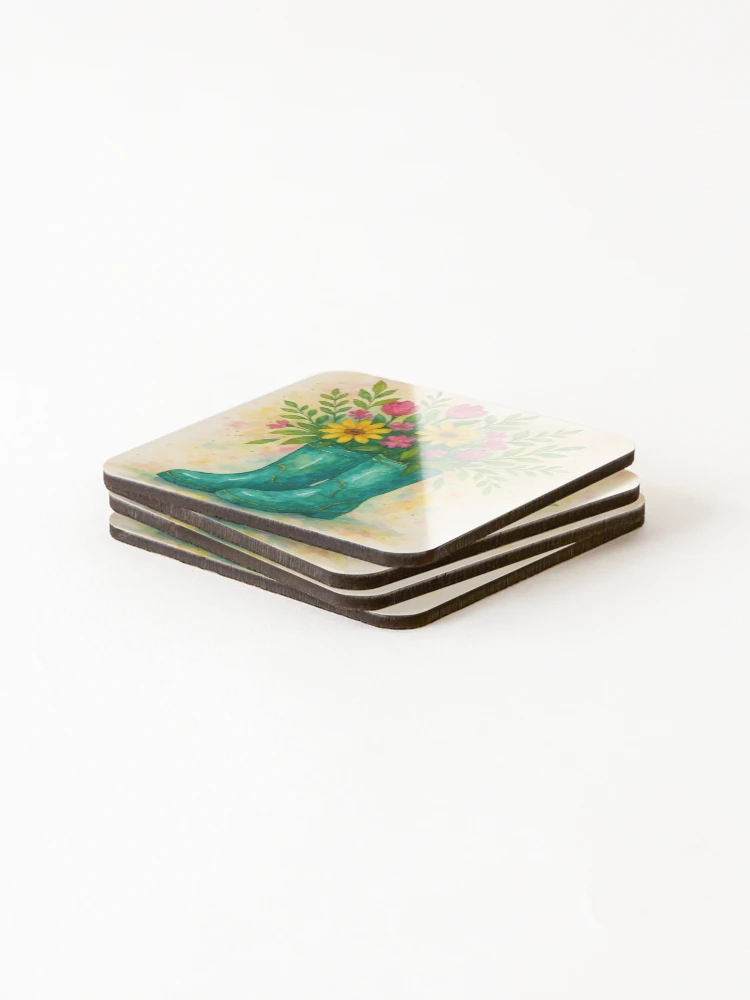 Thumbnail 4 of 5, Coasters (Set of 4), Spring Boot designed and sold by GraphicsClub.