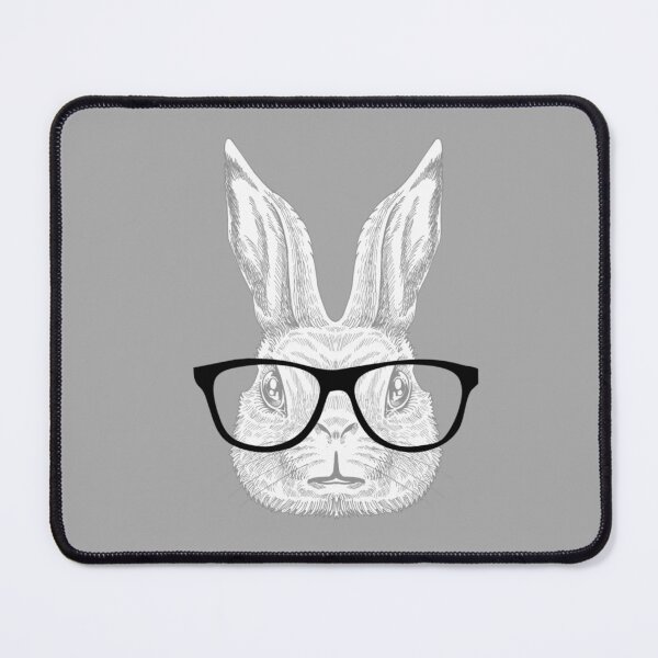 Item preview, Cool Hipster Rabbit Wearing Black Glasses Hand Drawn Animal Portrait Sketch designed and sold by FloroFablem.
