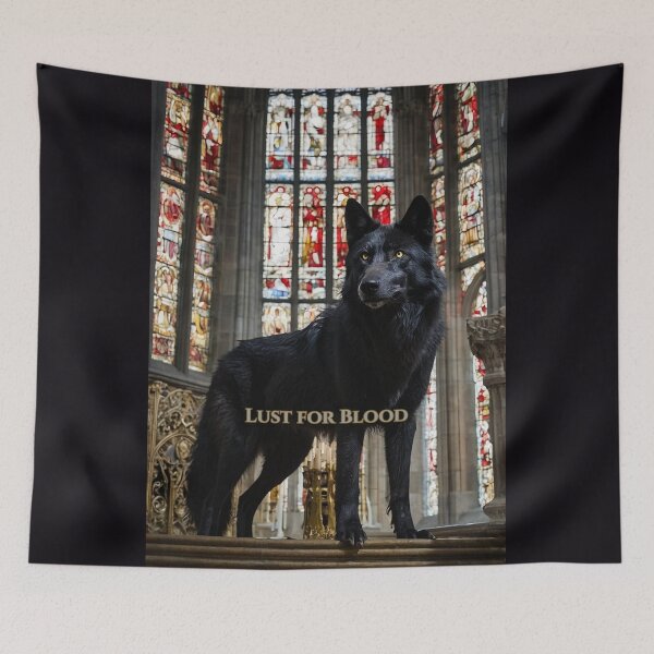 Item preview, Dark Sacred Wolf Declares Hunger at Cathedral Altar designed and sold by GeoWhimsy Studio.