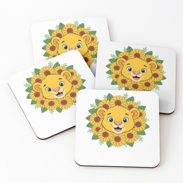 Item preview, Cute Lion Cub Sunflower Floral Wreath designed and sold by k3rstman1.