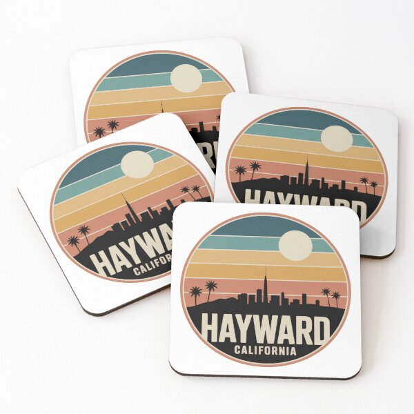 Item preview, Hayward California: Retro Skyline Sunset Circle Badge designed and sold by CircinusStore.