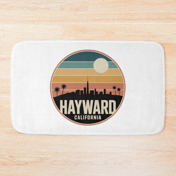 Item preview, Hayward California: Retro Skyline Sunset Circle Badge designed and sold by CircinusStore.