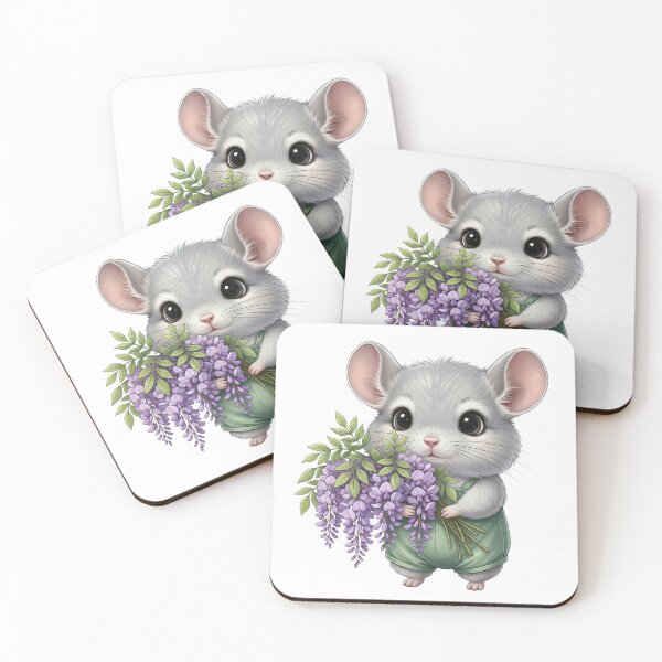 Item preview, Cute Chinchilla with Purple Wisteria designed and sold by Teeny Quities.