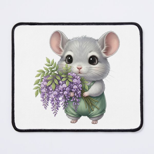 Item preview, Cute Chinchilla with Purple Wisteria designed and sold by Teeny Quities.