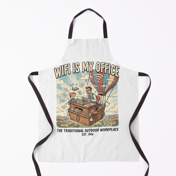 Item preview, WiFi Is My Office Funny Hot Air Balloon Remote Work Vintage Design designed and sold by urbinet.