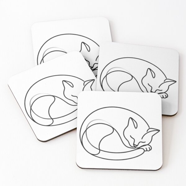 Item preview, Minimal Sleeping Cat Sticker – Elegant Black Cat Design designed and sold by Velora Design .