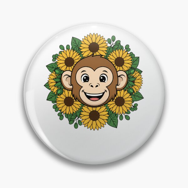 Item preview, Cute Monkey Sunflower Floral Wreath designed and sold by k3rstman1.