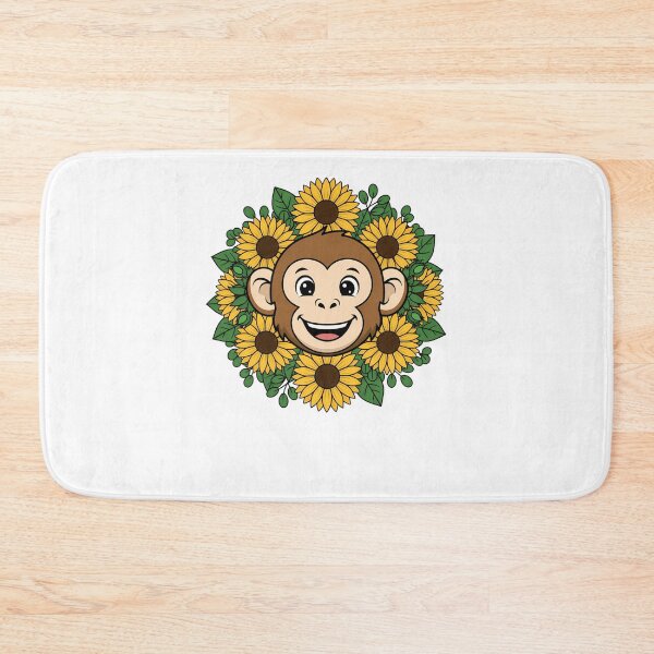 Item preview, Cute Monkey Sunflower Floral Wreath designed and sold by k3rstman1.