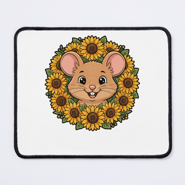 Item preview, Happy Mouse Sunflower Floral Wreath Kawaii Animal designed and sold by k3rstman1.