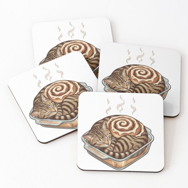 Item preview, Cinnamon Roll Cat Sticker – Cute Bakery Cat Design designed and sold by Velora Design .