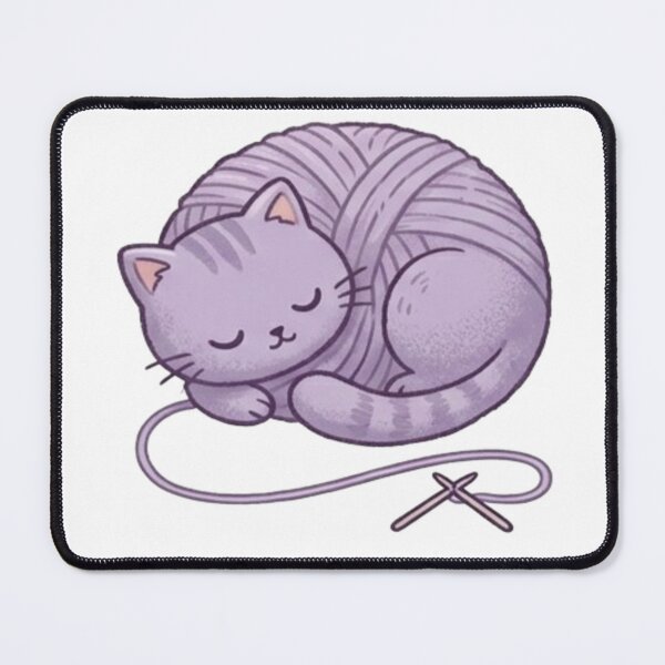 Item preview, Yarn Cat Sticker – Cute Knitting Cat Cozy Design designed and sold by Velora Design .