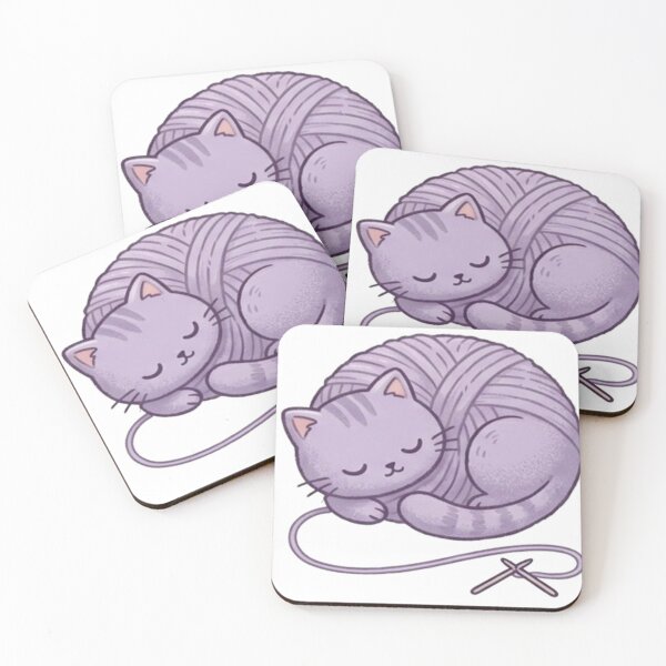 Item preview, Yarn Cat Sticker – Cute Knitting Cat Cozy Design designed and sold by Velora Design .