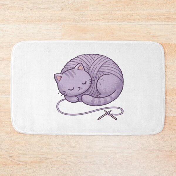 Item preview, Yarn Cat Sticker – Cute Knitting Cat Cozy Design designed and sold by Velora Design .