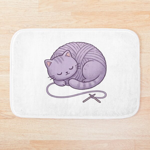 Item preview, Yarn Cat Sticker – Cute Knitting Cat Cozy Design designed and sold by Velora Design .