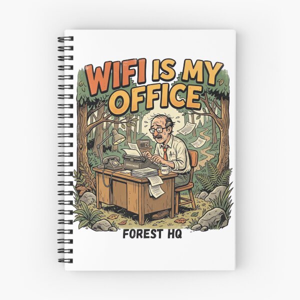 Item preview, WiFi Is My Office Forest HQ Funny Remote Work Vintage T-Shirt Design designed and sold by urbinet.