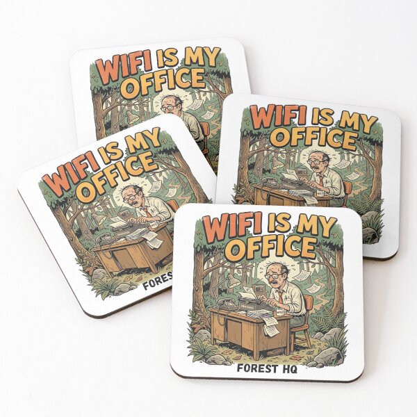 Item preview, WiFi Is My Office Forest HQ Funny Remote Work Vintage T-Shirt Design designed and sold by urbinet.