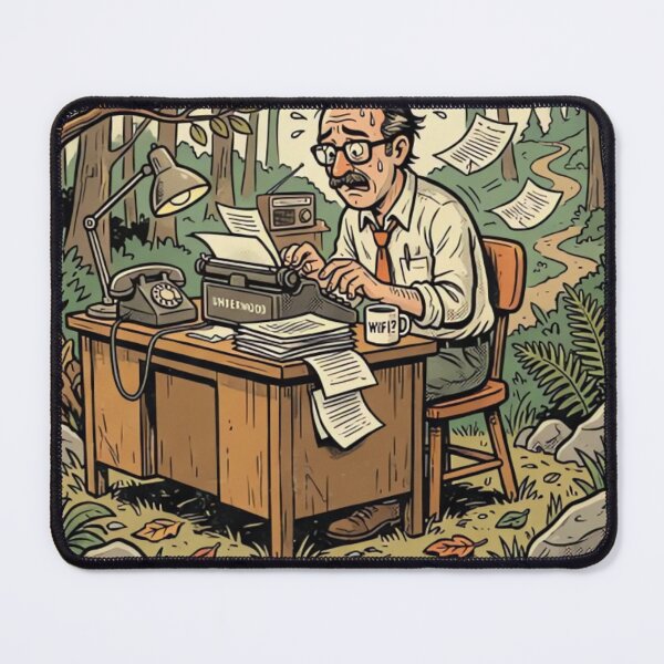 Item preview, WiFi Is My Office Forest HQ Funny Remote Work Vintage T-Shirt Design designed and sold by urbinet.