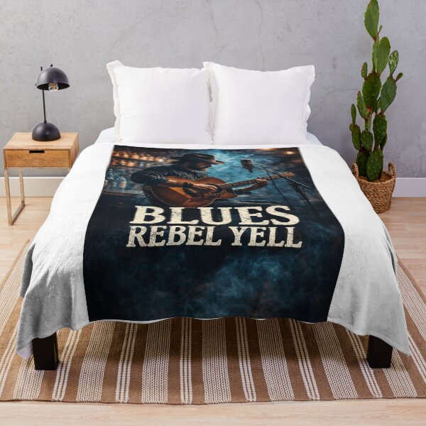 Item preview, Blues Rebel Yell Vintage Guitar Poster designed and sold by Rebel Knit.