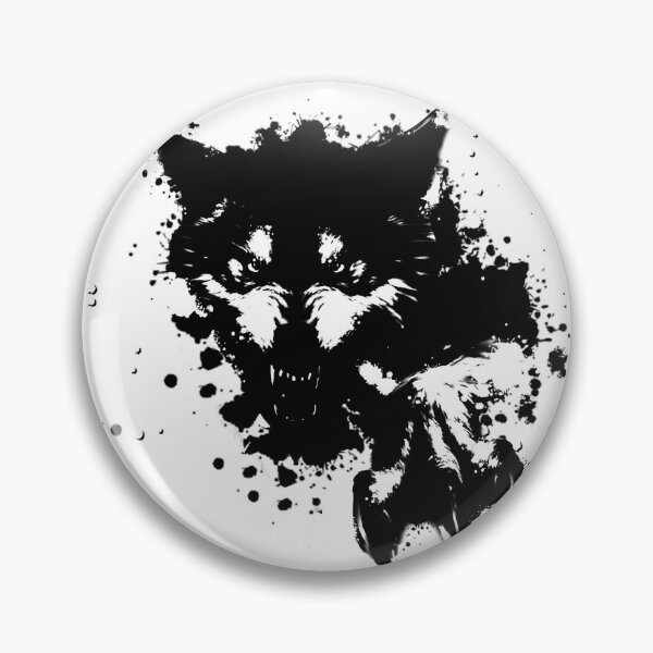 Item preview, Black and White Splatter Wolf designed and sold by Fantasy-art-z.