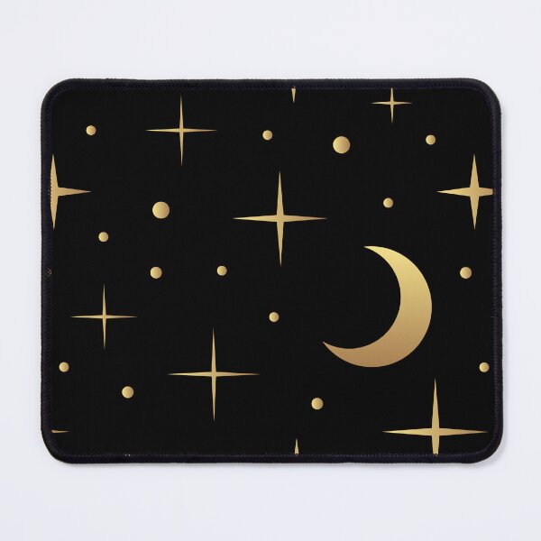 Item preview, Golden stars and month on black background designed and sold by AnnaHolyph.