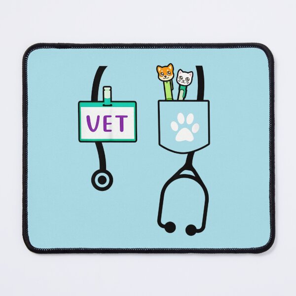 Item preview, Veterinarian Vet Tech Pocket Design With Cute Cat Dog Stethoscope Art designed and sold by stellarofsea.