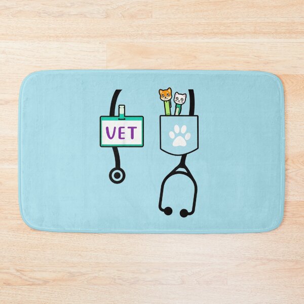 Item preview, Veterinarian Vet Tech Pocket Design With Cute Cat Dog Stethoscope Art designed and sold by stellarofsea.