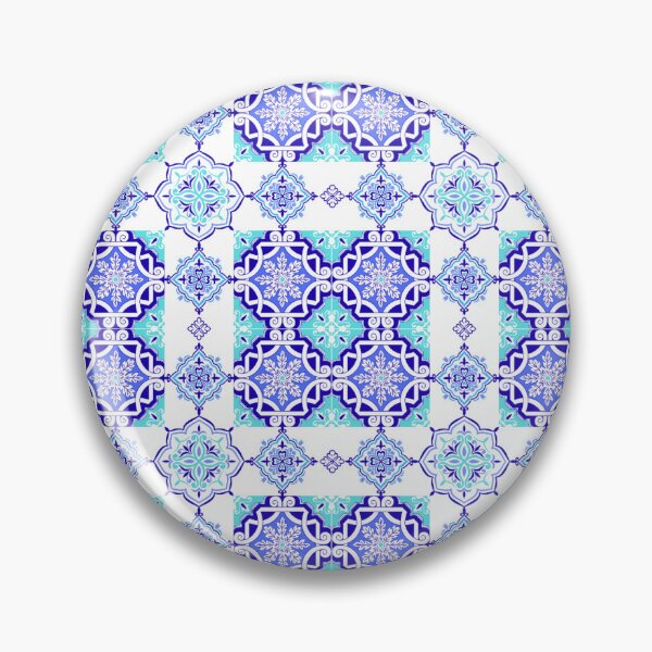 Item preview, Blue and White Persian Moroccan‑Inspired Geometric  Detailed Intricate Timeless Tile Pattern designed and sold by CreativeCanvas8.
