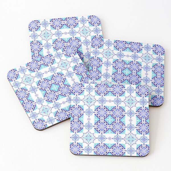 Item preview, Blue and White Persian Moroccan‑Inspired Geometric  Detailed Intricate Timeless Tile Pattern designed and sold by CreativeCanvas8.