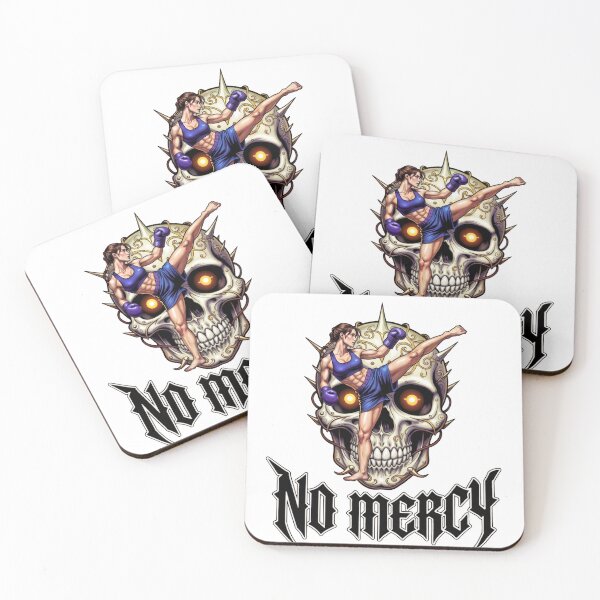 Item preview, No Mercy Female Fighter - Skull Kickboxing Combat Sports Design designed and sold by FightModeStudio.