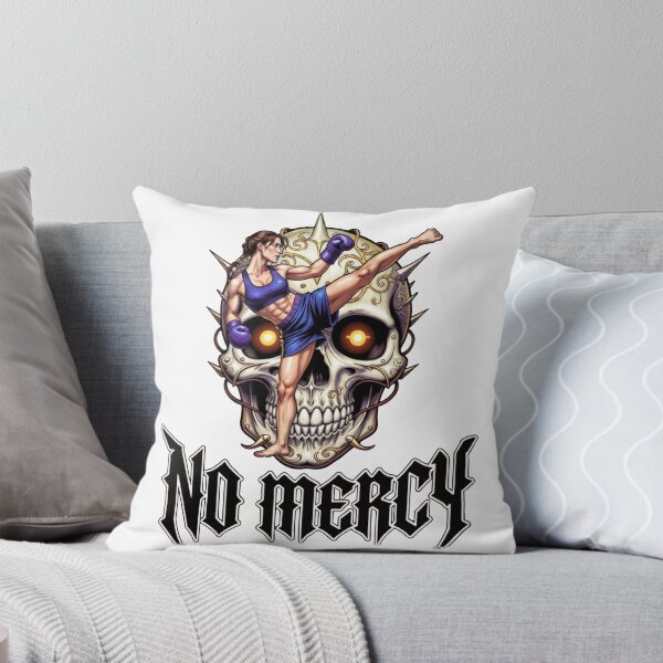 Item preview, No Mercy Female Fighter - Skull Kickboxing Combat Sports Design designed and sold by FightModeStudio.