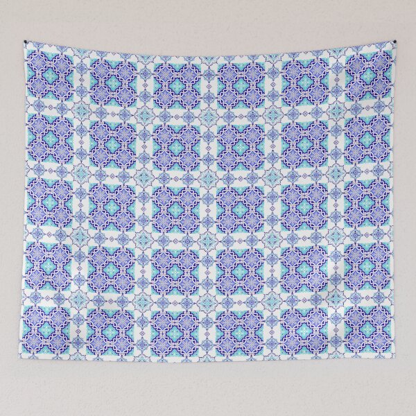 Item preview, Blue and White Persian Moroccan‑Inspired Geometric  Detailed Intricate Timeless Tile Pattern designed and sold by CreativeCanvas8.