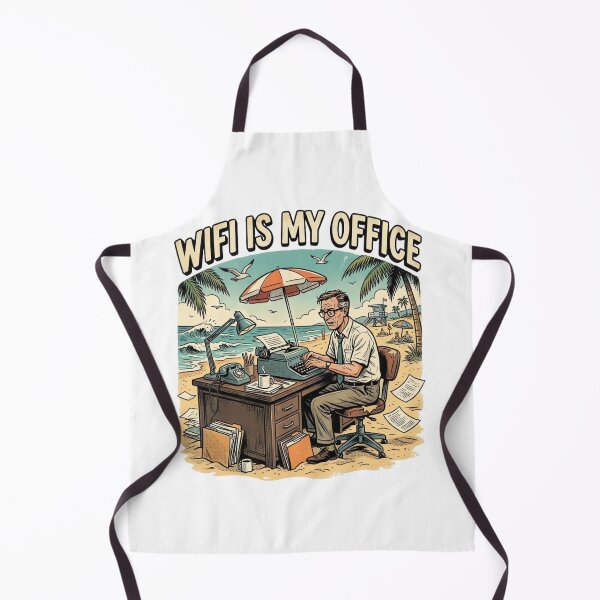 Item preview, WiFi Is My Office Funny Beach Remote Work Vintage T-Shirt Design designed and sold by urbinet.