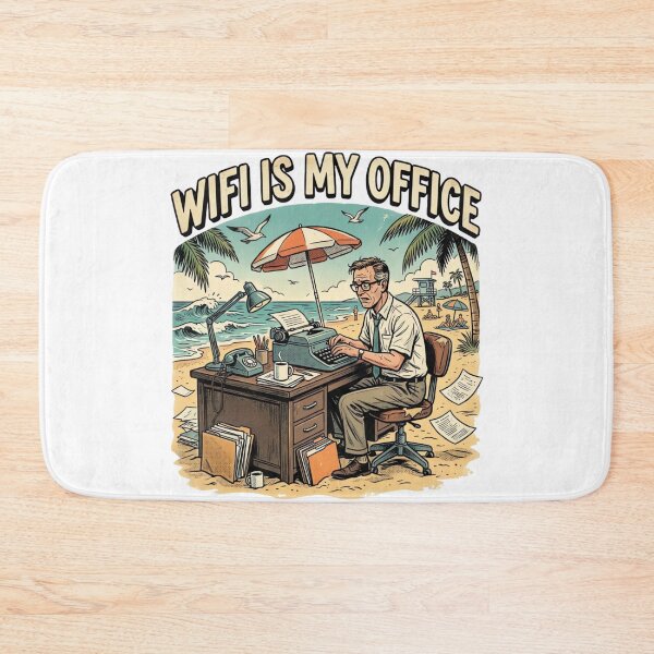 Item preview, WiFi Is My Office Funny Beach Remote Work Vintage T-Shirt Design designed and sold by urbinet.