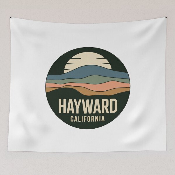 Item preview, Hayward California: Retro Minimal Landscape Badge designed and sold by CircinusStore.