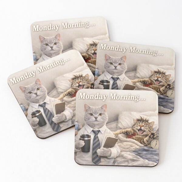 Item preview, Funny Pets Moments. Monday Morning... designed and sold by Nika Art Studio.