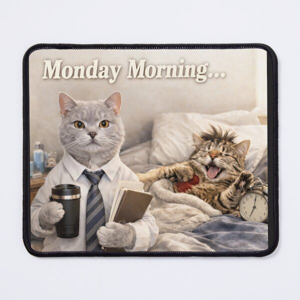 Item preview, Funny Pets Moments. Monday Morning... designed and sold by Nika Art Studio.