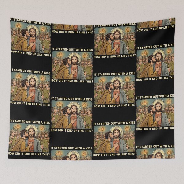 Item preview, It Started Out With A Kiss How Did It End Up Like This Jesus Meme designed and sold by b3ida-zl.