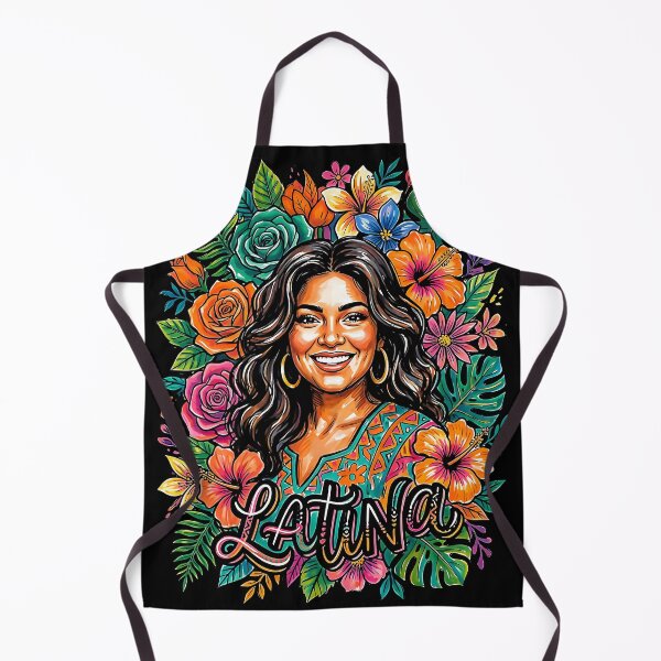 Item preview, Latina Woman Floral Art Print, Tropical Flowers Portrait, Colorful Hispanic Culture designed and sold by graphixpolash.