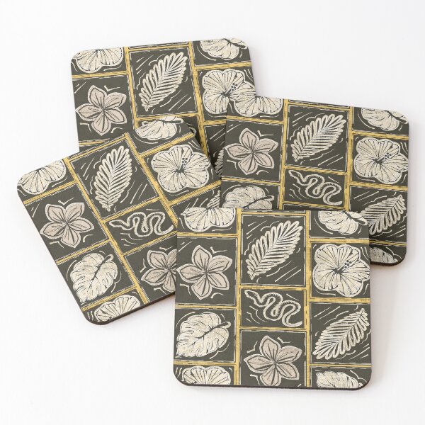 Item preview, esotic Floral block print  designed and sold by PerlaDesignArt.