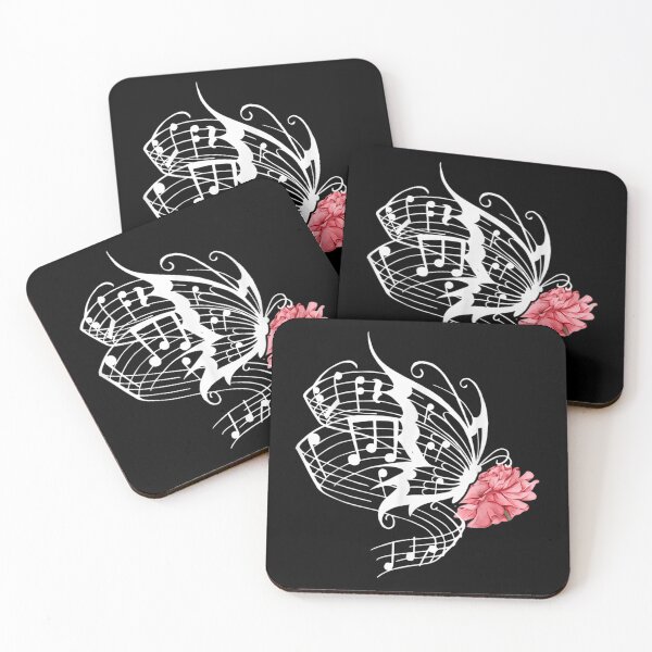 Item preview, Musical Sheet Music Butterfly Wings With Watercolor Pink Peony Flower Design designed and sold by playrify.