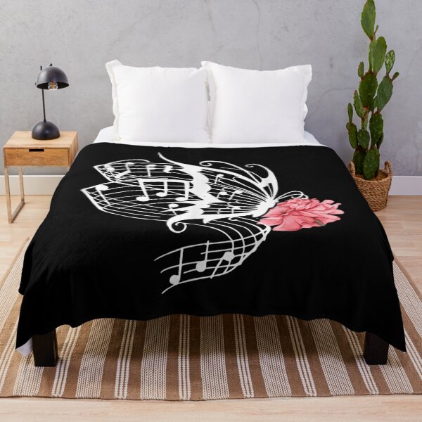Item preview, Musical Sheet Music Butterfly Wings With Watercolor Pink Peony Flower Design designed and sold by playrify.