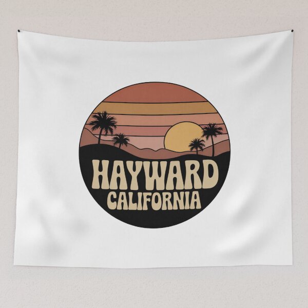 Item preview, Hayward California: Retro Sunset Palm Hills Badge designed and sold by CircinusStore.