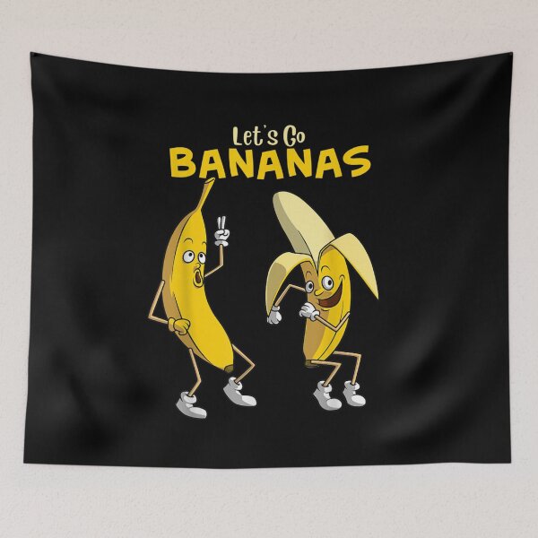 Item preview, Let's Go Bananas Funny Dancing Fruit Cartoon Characters Yellow Food Humor designed and sold by playrify.