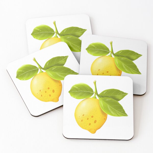 Item preview, Vibrant Fresh Lemon with Green Leaves Illustration designed and sold by poonzapoon.