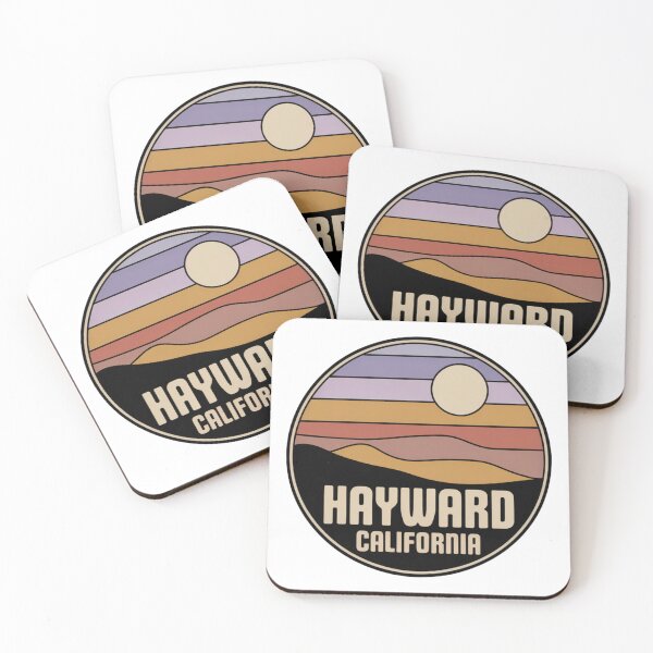 Item preview, Hayward California: Retro Layered Sunset Landscape Badge designed and sold by CircinusStore.