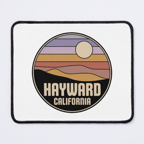 Item preview, Hayward California: Retro Layered Sunset Landscape Badge designed and sold by CircinusStore.